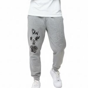 Gray Graphic Sweatpants